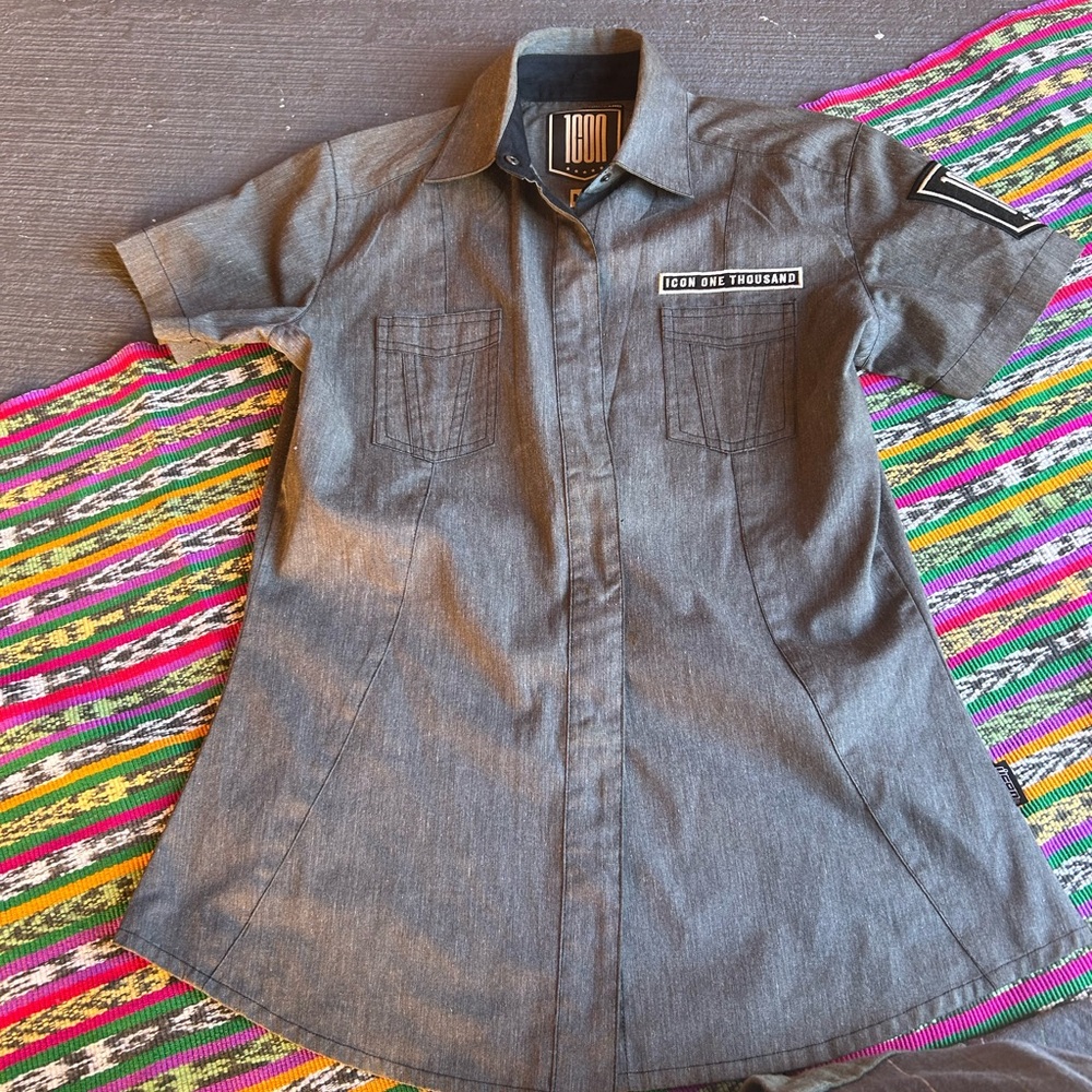 ICON Gray Button Down Shirt